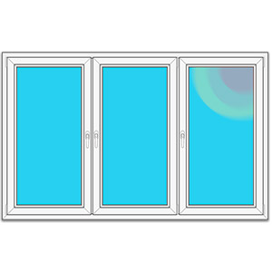 Серия домов П3 - Трёхстворчатое окно, с триплексом